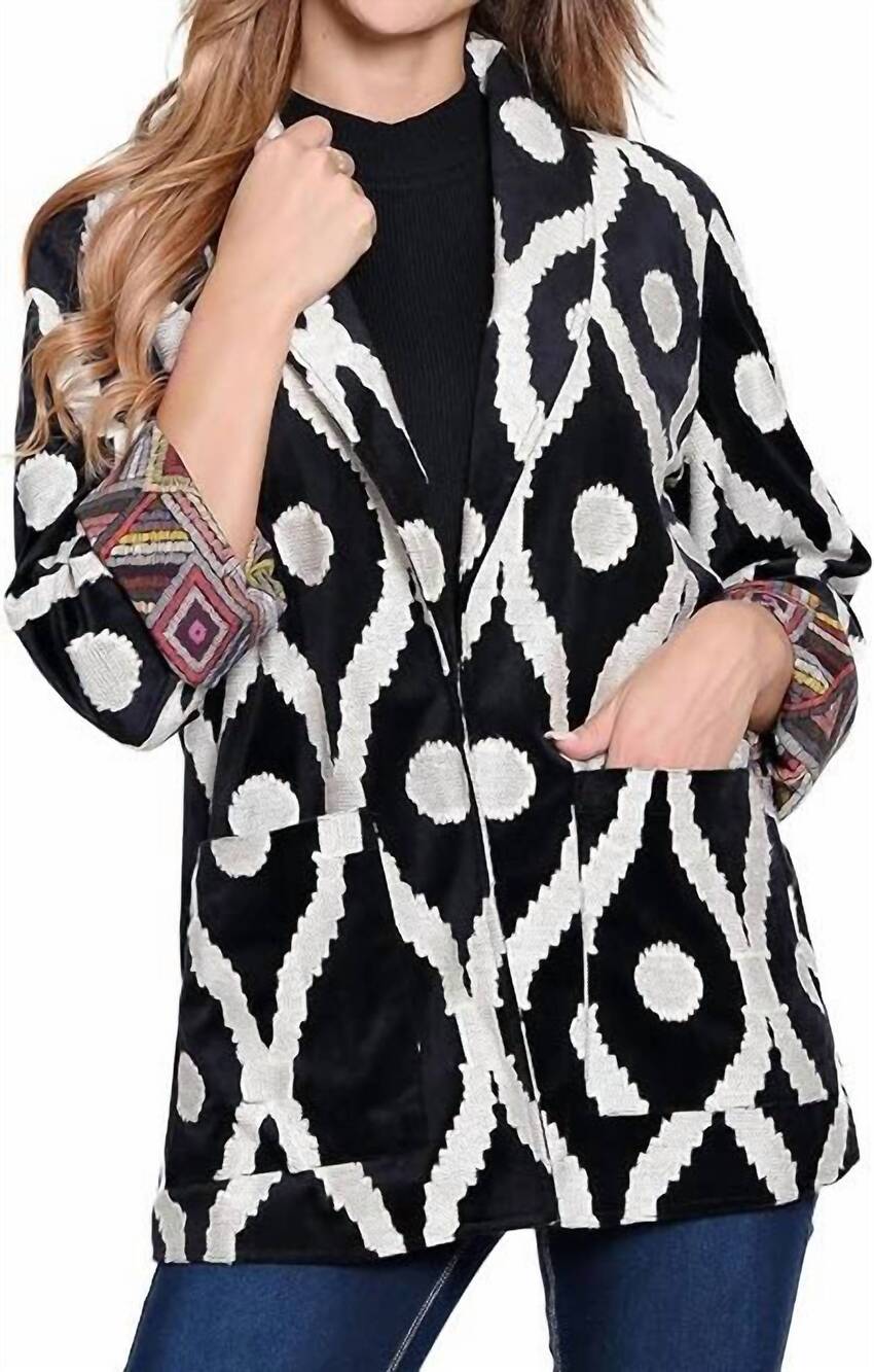 NEW JOHN MARK tapestry oversized jacket in black